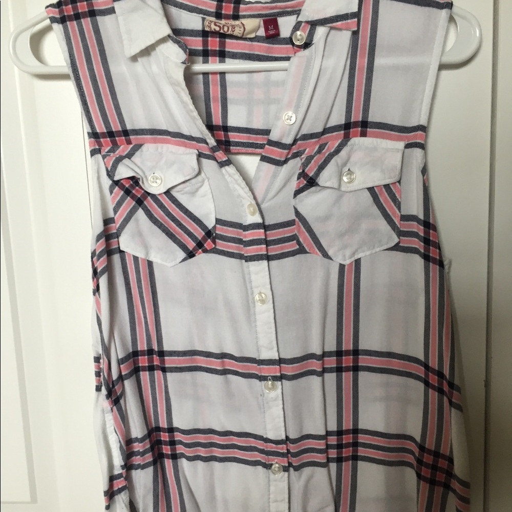 Flannel print tank top